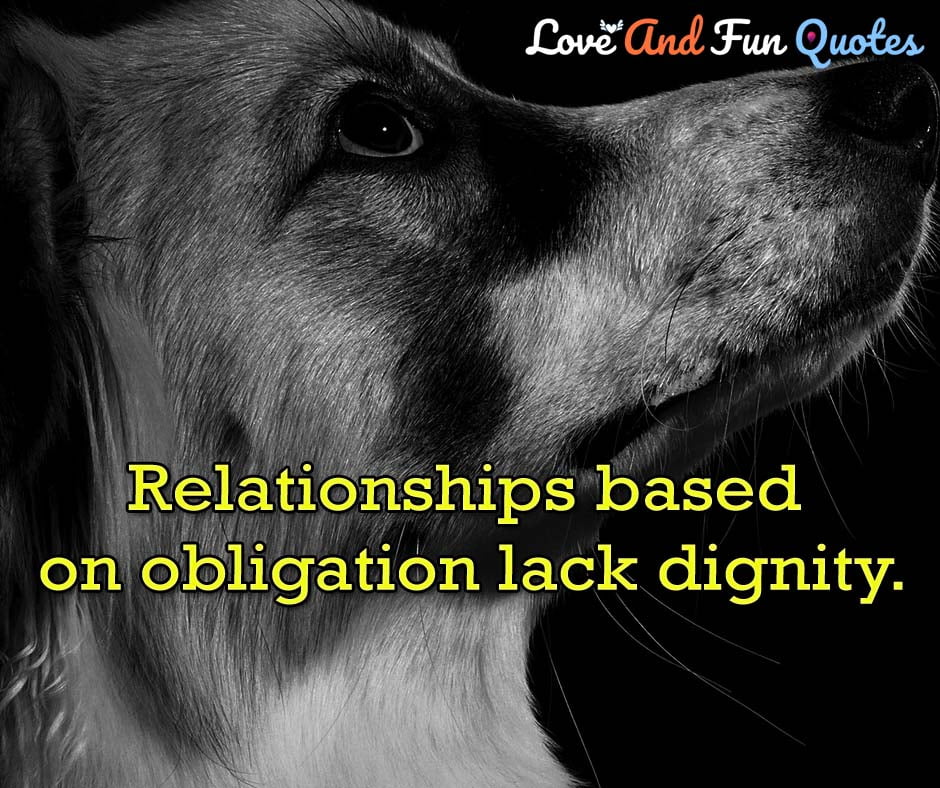 Relationships based on obligation lack dignity.-Wayne Dyer