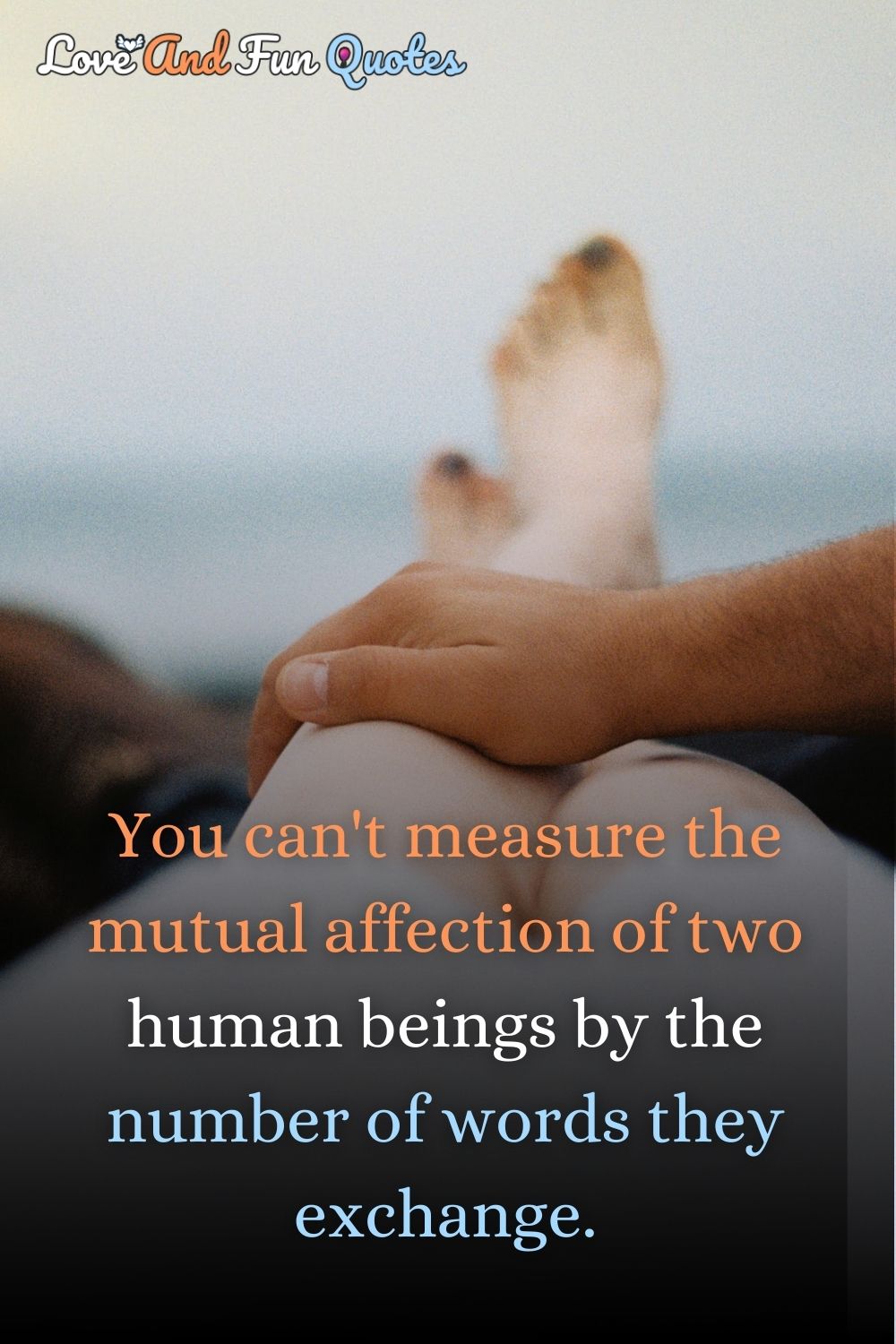 You can't measure the mutual affection of two human beings by the number of words they exchange. amazing love quotes and sayings 