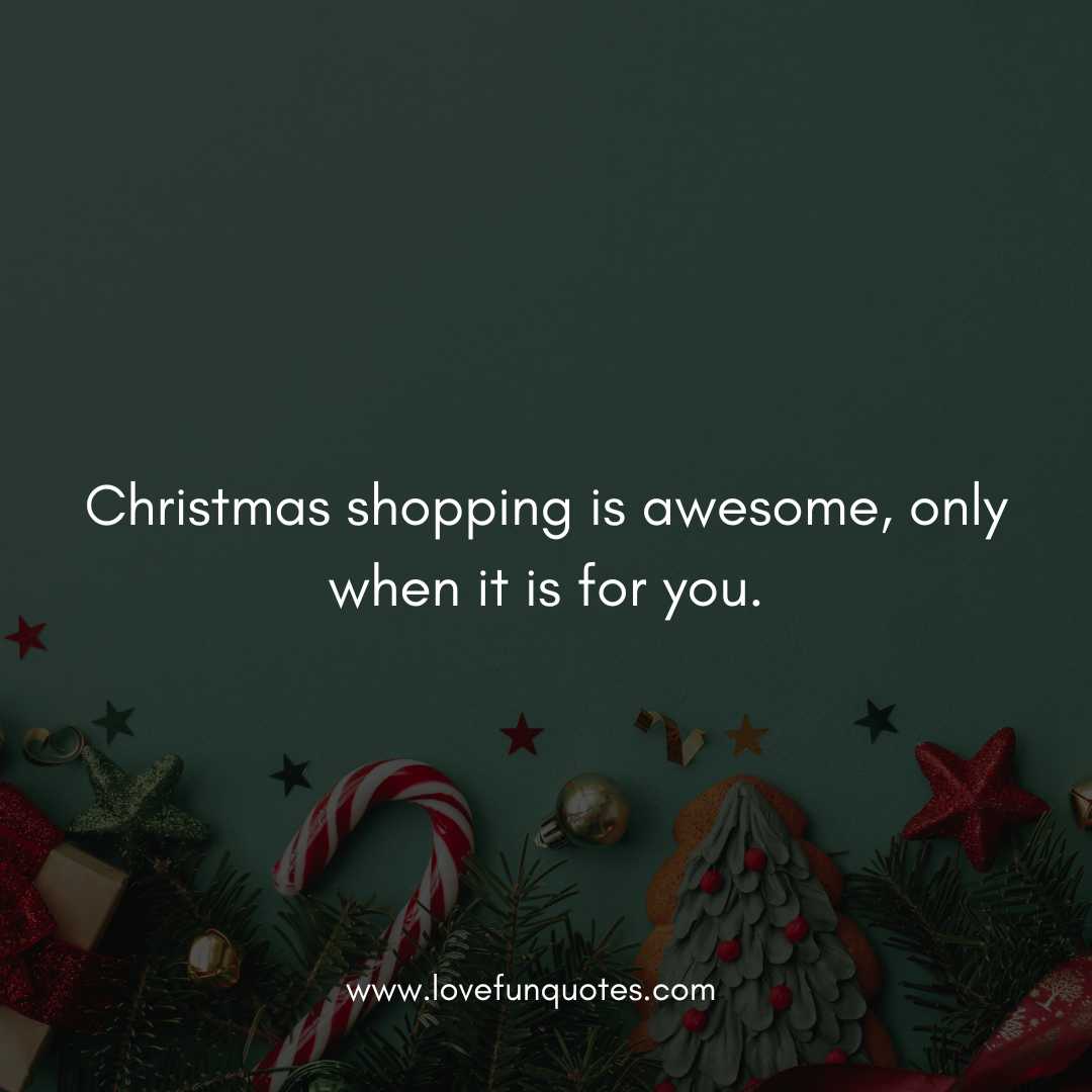 Christmas shopping is awesome, only when it is for you.